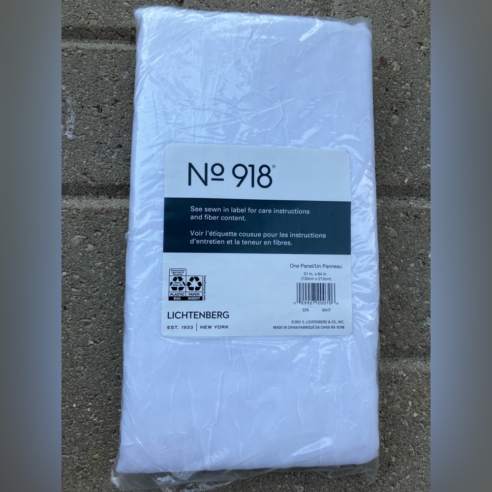 2 No. 918 Erica Crushed Sheer Voile Rod Pocket Curtains, 51" x 84",White-NEW